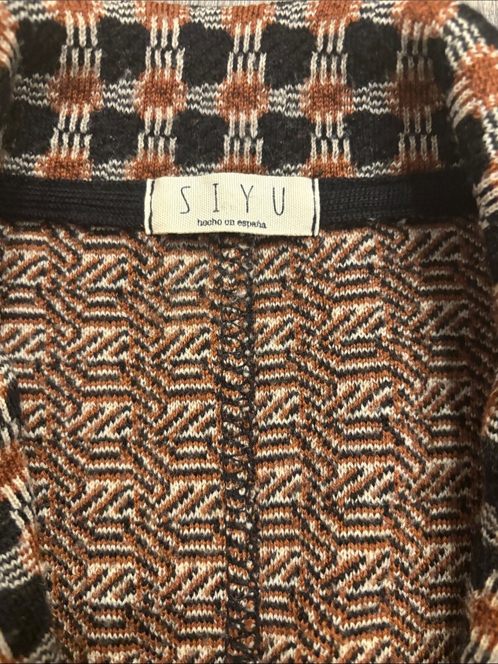 Siyu Merino Wool Knit Ayante Plaid Blazer - Picture 3 of 5